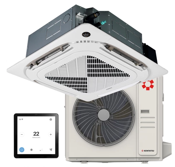 Кассетный инверторный кондиционер Kentatsu KSVB165HZRN1W/KSUNB165HZRN3/KPU95-DR